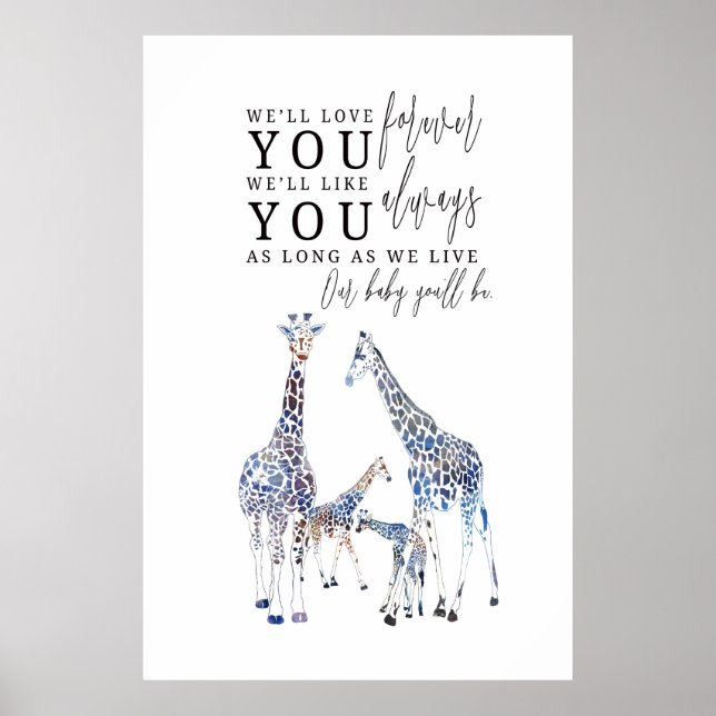 Kinderzimmer-Poster, Safari-Thema, Giraffenfamilie Poster (Vorne)