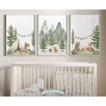 Kinderzimmer-Prints für Tiere aus Holz