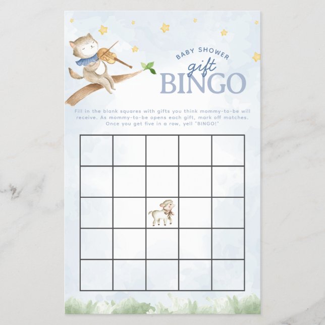 Kinderzimmer Rhyme Baby Dusche Bingo Spiel Flyer (Vorne)