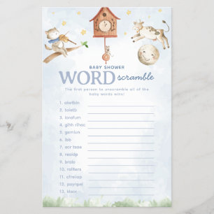 Kinderzimmer Rhyme Baby Dusche Word Scramble Game Flyer