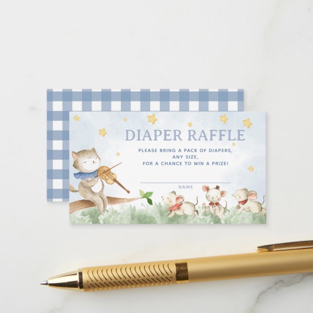Kinderzimmer Rhyme Diaper Raffle Begleitkarte (Vorderseite/Rückseite Beispiel)