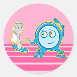 Kinderzimmer rhyme die Diskette mit dem Löffel weg Runder Aufkleber