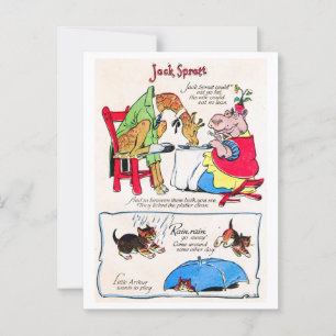 Kinderzimmer Rhyme - Jack Spratt, Regen, weg gehen Postkarte