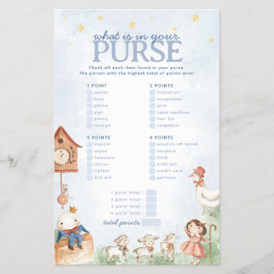 Kinderzimmer Rhyme Purse Baby Shower Game Flyer
