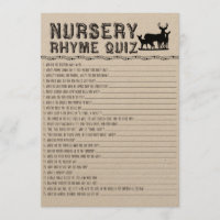 Kinderzimmer Rhyme Quiz Baby Showspiel