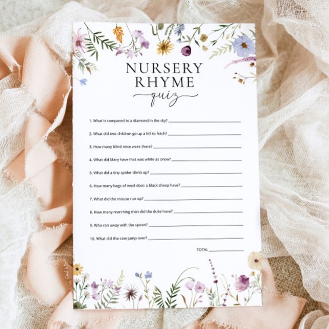 Kinderzimmer Rhyme Quiz Wildblume Baby Showspiel (Von Creator hochgeladen)