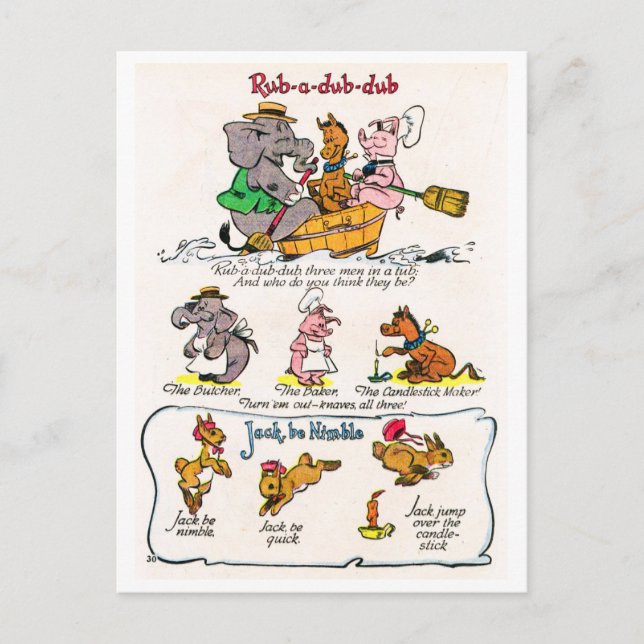 Kinderzimmer Rhyme - Rub ein Dub, Jack ist genial Postkarte (Vorderseite)