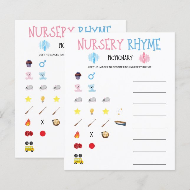 Kinderzimmer-Rhyme-Spiel für Wasserfarbengender (Vorne/Hinten)