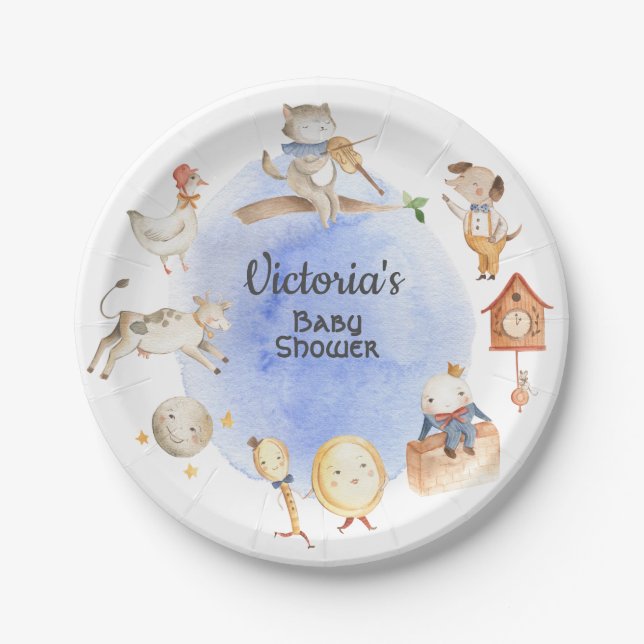 Kinderzimmer Rhyme Storybook Babydusche Pappteller (Vorderseite)