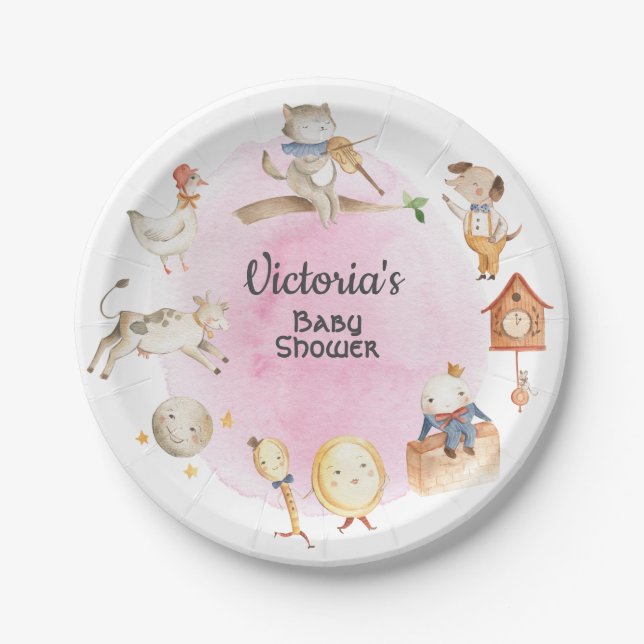 Kinderzimmer Rhyme Storybook Babydusche Pappteller (Vorderseite)