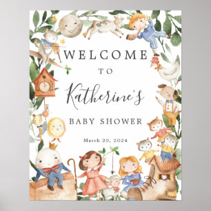 Kinderzimmer Rhymes Baby Dusche Begrüßungszeichen Poster