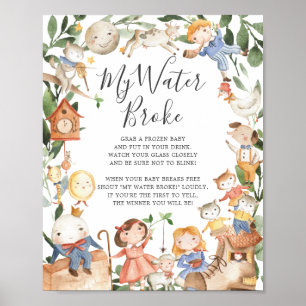 Kinderzimmer Rhymes Baby Dusche Mein Wasser Broke  Poster