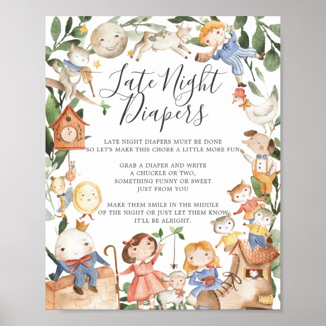 Kinderzimmer Rhymes Baby Dusche Spätnächtliche Win Poster (Vorne)