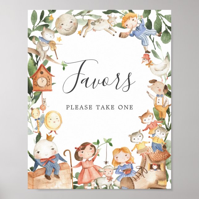 Kinderzimmer Rhymes Baby Duschfavoriten Schild (Vorne)
