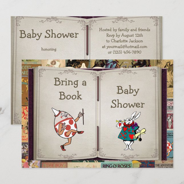 Kinderzimmer Rhymes bringen eine Babydusche Einladung (Vorne/Hinten)