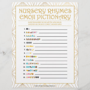 Kinderzimmer Rhymes Emoji [Goldene Linien] Briefbogen