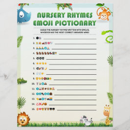 Kinderzimmer Rhymes Emoji Pictionary [Tierthema] Briefbogen