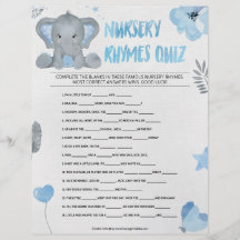 Kinderzimmer Rhymes Quiz [Baby Elephant [blau]