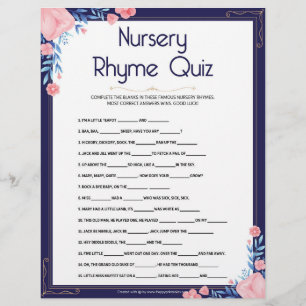 Kinderzimmer Rhymes Quiz [Blumenrahmen] Briefbogen