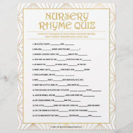 Kinderzimmer Rhymes Quiz [Goldene Linien] Briefbogen
