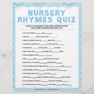 Kinderzimmer Rhymes Quiz [Luxury Lace [blau] Briefbogen