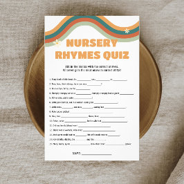 Kinderzimmer Rhymes Quiz Retro Groovy Kinderdusche Flyer