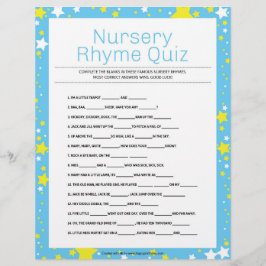 Kinderzimmer Rhymes Quiz [Starry Night Blue] Briefbogen