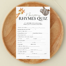 Kinderzimmer Rhymes Quiz Wild One Baby Dusche Flyer