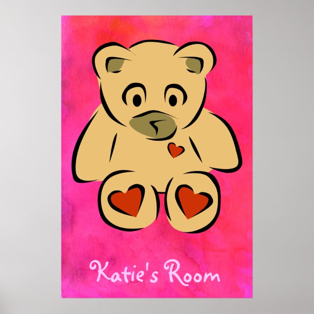 Kinderzimmer-Teddybär Poster (Vorne)