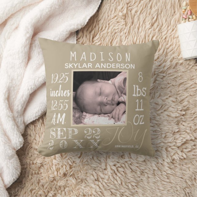 Kinderzimmer-Typografie-neutrales Add-Foto Kissen (Decke)