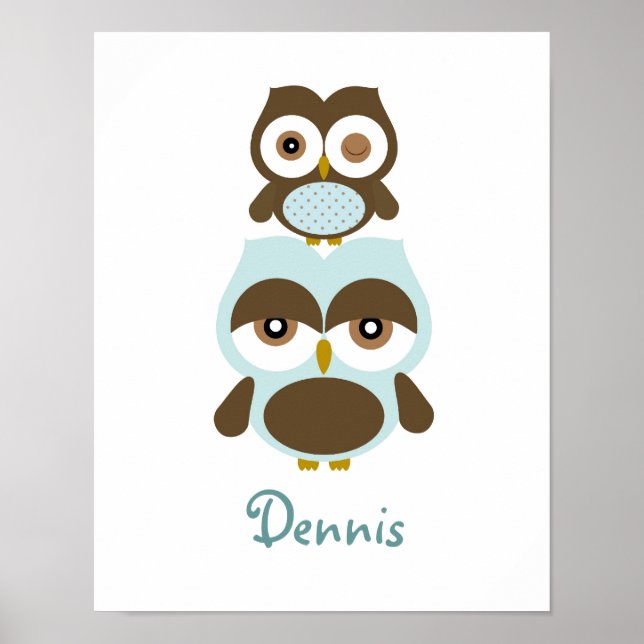 Kinderzimmer-Uhusen Plakatkunst Poster (Vorne)