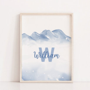 Kinderzimmer-Wanddekor für den ersten Winter Monog Poster