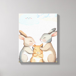 Kinderzimmer Wandkunst - Canvas Print - Kaninchenf Leinwanddruck