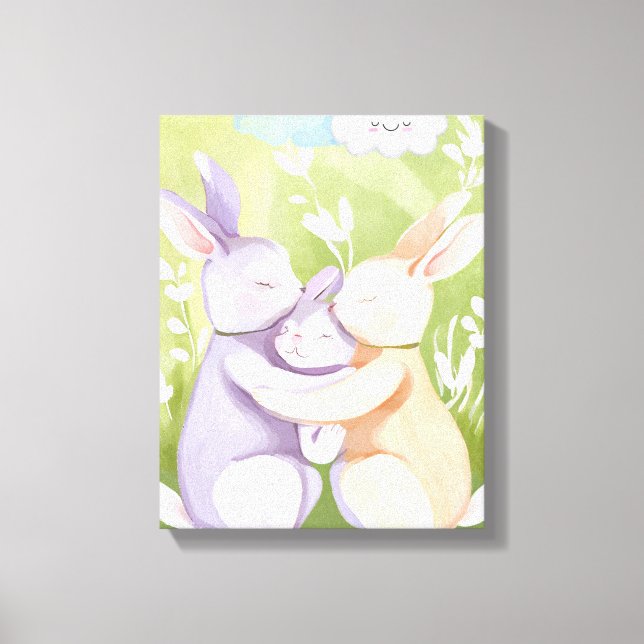 Kinderzimmer Wandkunst - Canvas Print - Kaninchenf Leinwanddruck (Vorderseite)