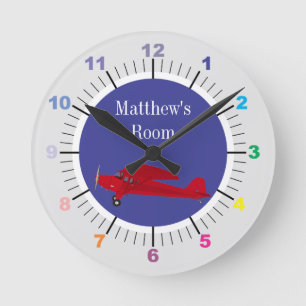 Kinderzimmer Wanduhr Flugzeug