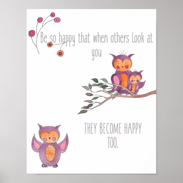 Kinderzimmer Watercolor Babyschale Poster (Vorne)