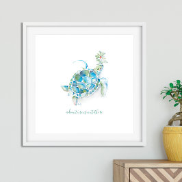 Kinderzimmer Watercolor Sea Turtle Poster