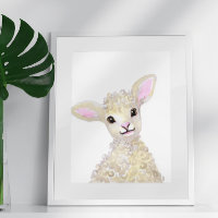 Kinderzimmer Watercolor Woodland Farm Baby Sheep