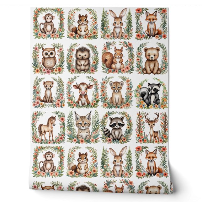 Kinderzimmer Woodland Baby Animal Accent Tape Pape Tapete (Abrollen)