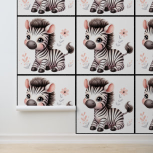 Kinderzimmer-Zebra-Kawaii Tapete