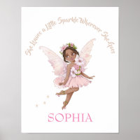 Kinderzimmer Zitat Niedlich Fairy Pink Dark Haar P
