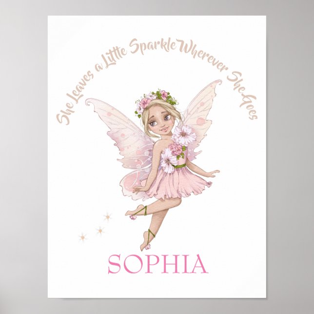 Kinderzimmer Zitat Rosa Niedliche Märchengebäck Poster (Vorne)