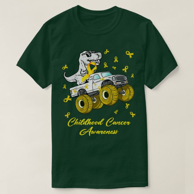 Kindheit Krebs Bewusstsein Dinosaurier Monster Tru T-Shirt (Design vorne)