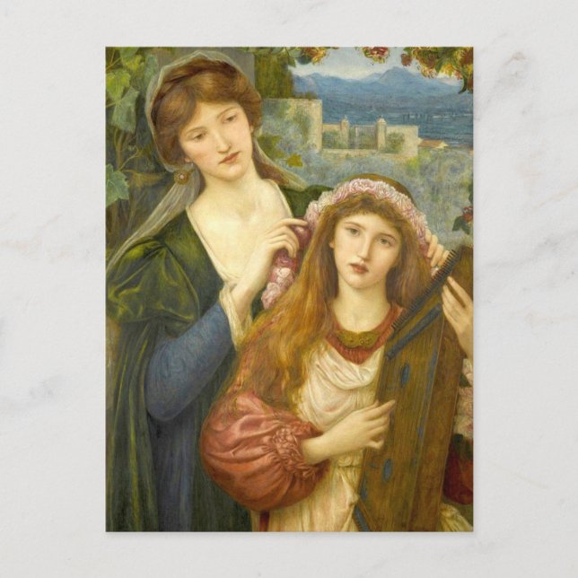 Kindheit Saint Cecilia, Maria Spartali Stillman Postkarte (Vorderseite)