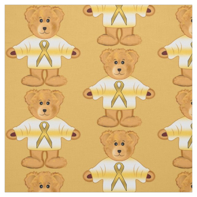 Kindheits-Krebs-Bewusstsein mit Teddybären Stoff (Muster)