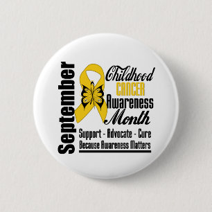 Kindheits-Krebs-Bewusstseins-Monats-Schmetterling Button