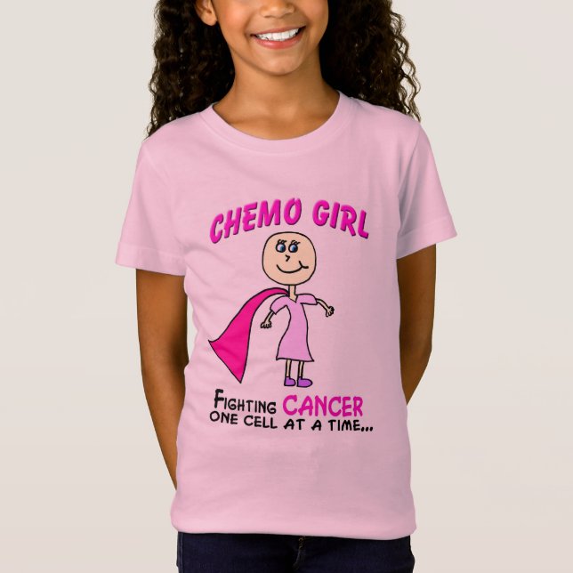Kindheits-Krebs Chemo Mädchen-Shirt T-Shirt (Vorderseite)