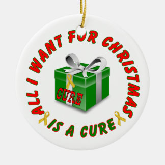 Kindheits-Krebs-Goldbewusstseins-Band-Weihnachten Keramik Ornament