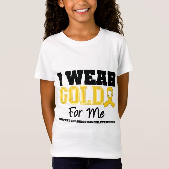 Kindheits-Krebs trage ich Goldband für mich T-Shirt (Vorderseite)