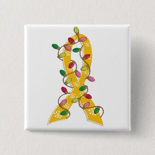 Kindheits-Krebs-Weihnachtslicht-Band Button